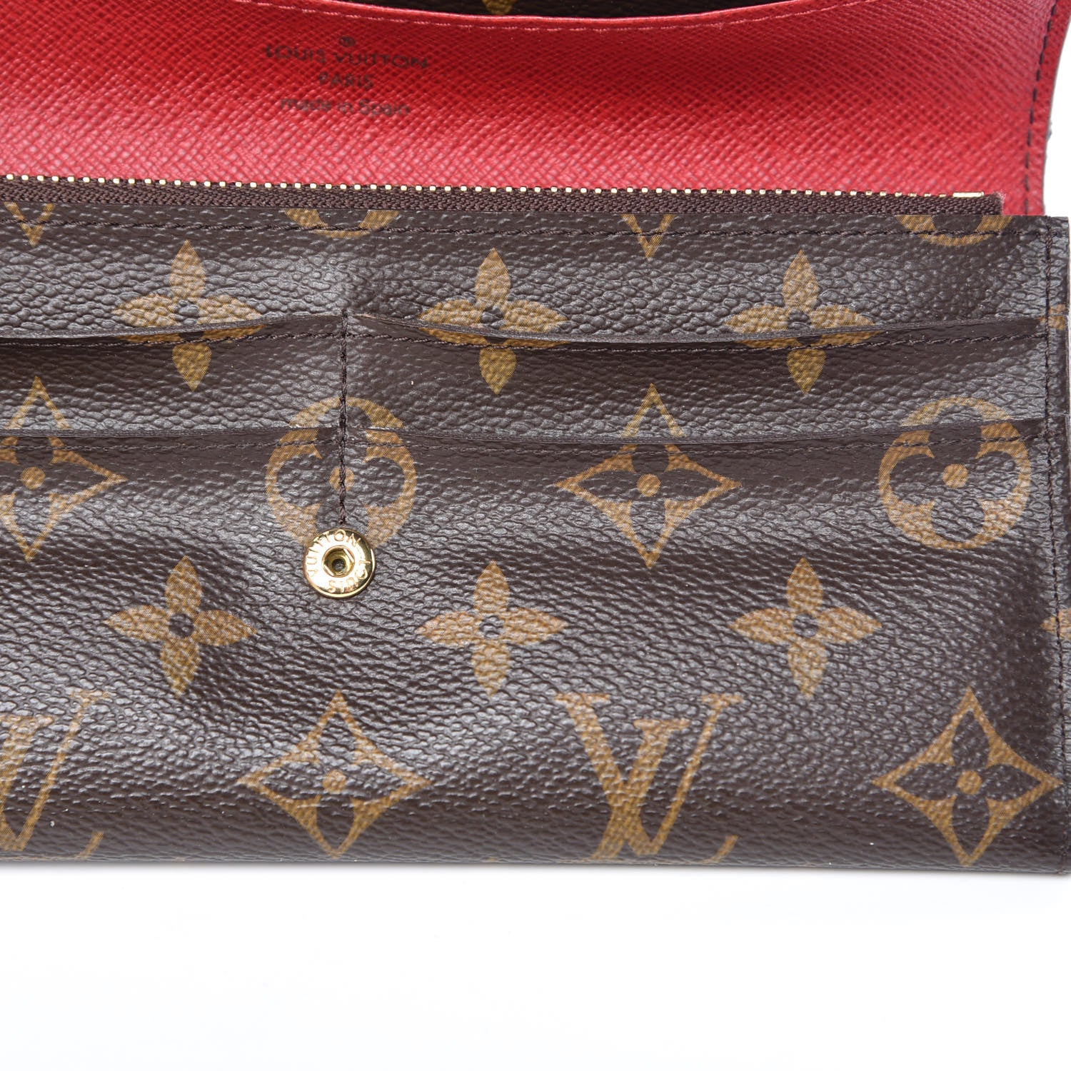 Louis Vuitton Monogram Emilie Wallet Red 11 of 14