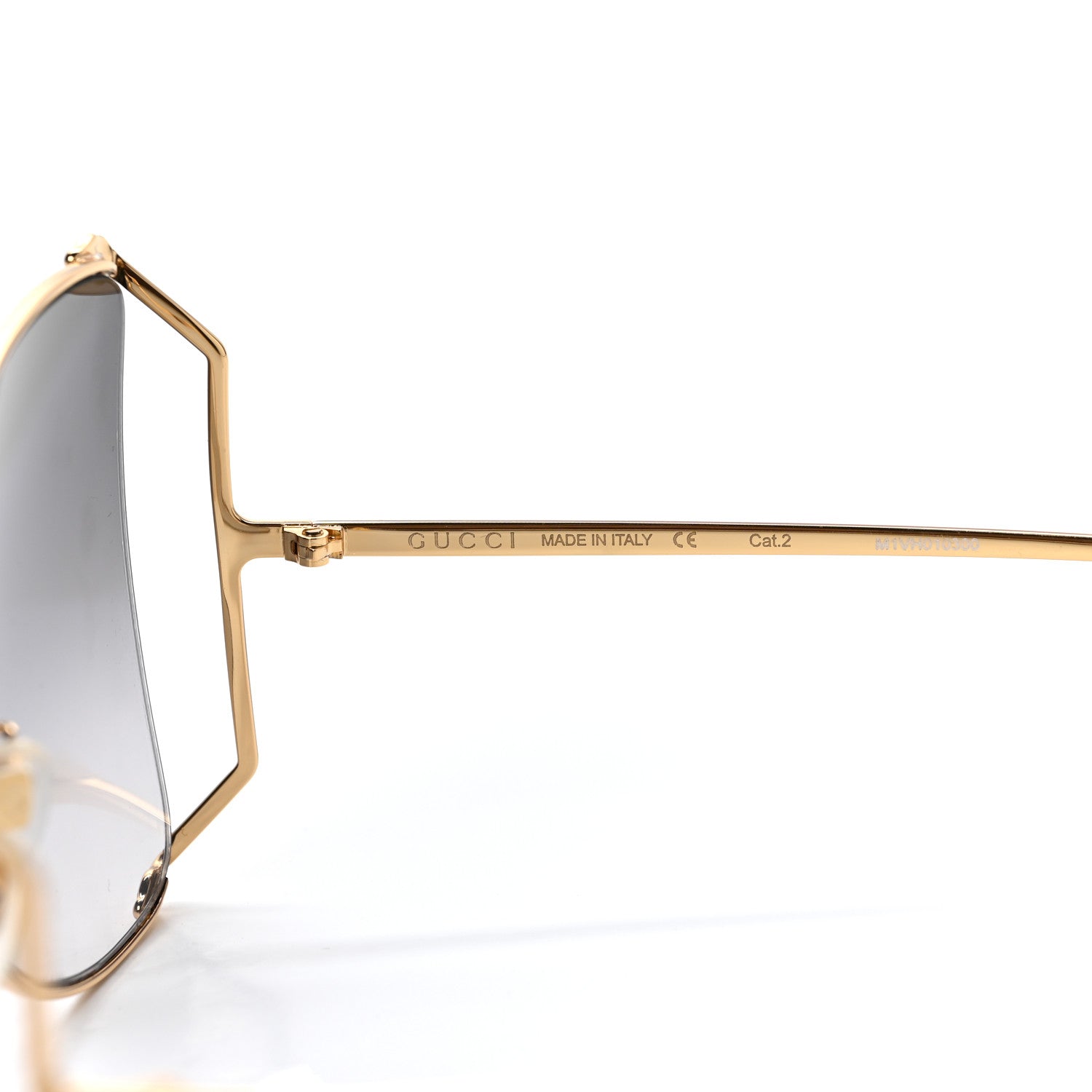 Gucci Oversized Round Sunglasses GG0252S Gold 6 of 7