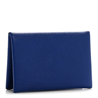 Hermes Chevre Chamkila Calvi Card Case Bleu Electrique 3 of 11