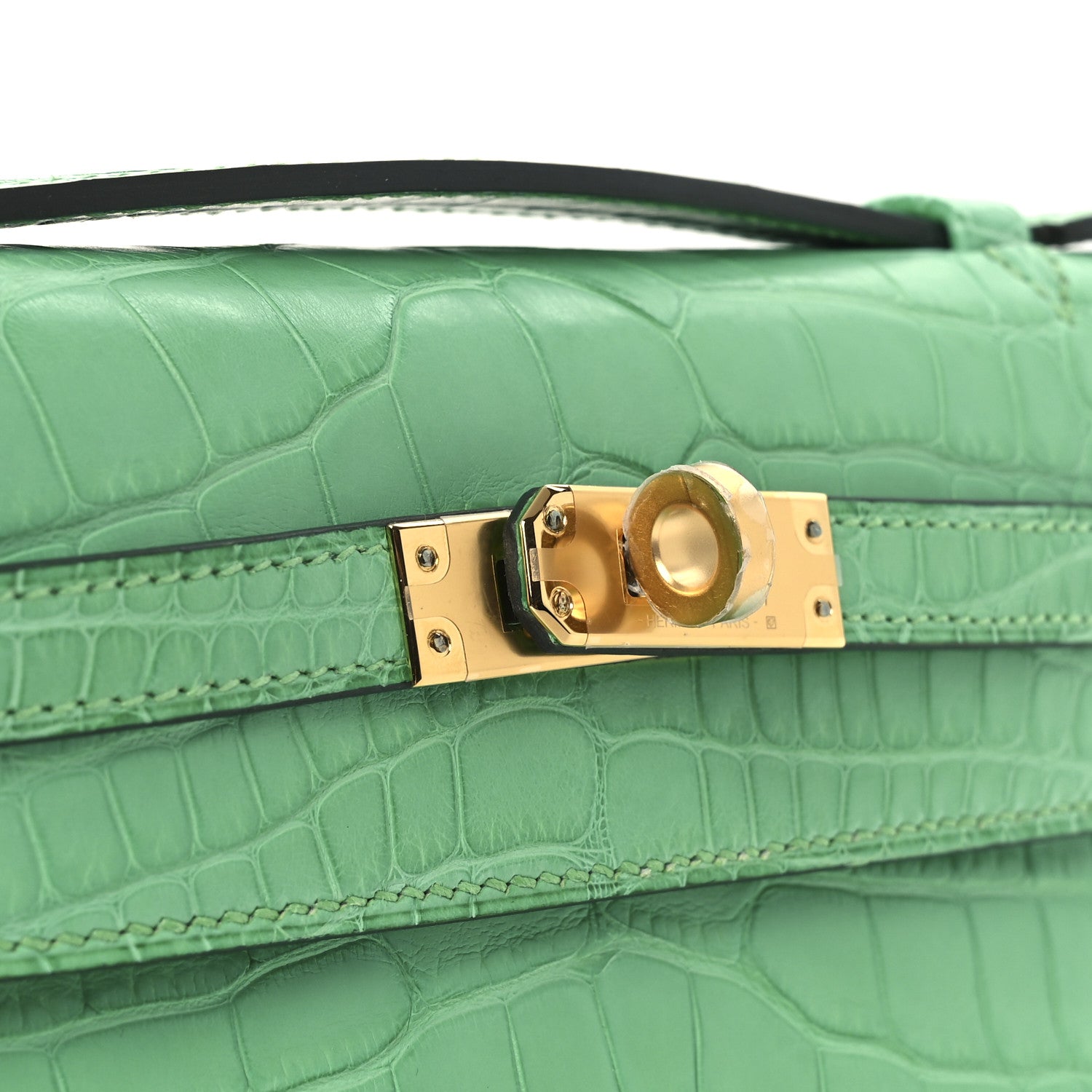 Hermes Matte Alligator Kelly Pochette Vert Comics 11 of 12