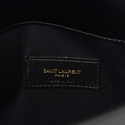 Saint Laurent Smooth Shiny Calfskin Monogram Uptown Pouch Black 6 of 7