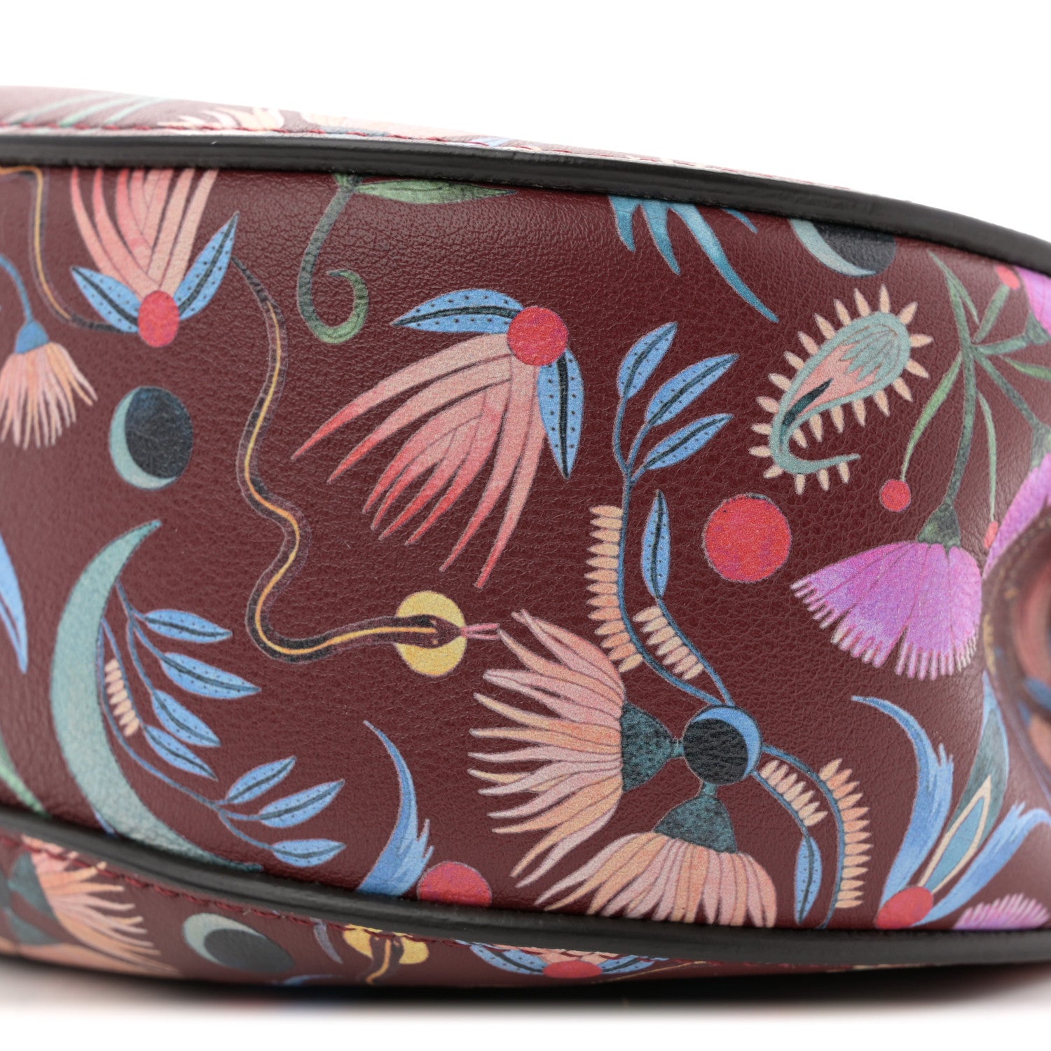Chloe Calfskin Floral Print Drew Bi-Color Shoulder Bag Plum Purple 10 of 11