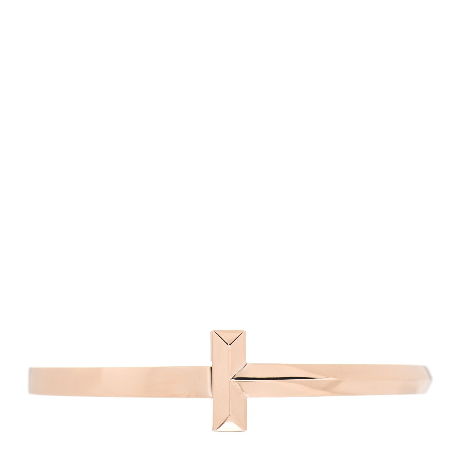 Tiffany 18K Rose Gold Wide T T1 Hinged Bangle Bracelet 1 of 5