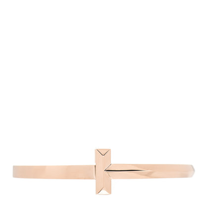 Tiffany 18K Rose Gold Wide T T1 Hinged Bangle Bracelet 1 of 5