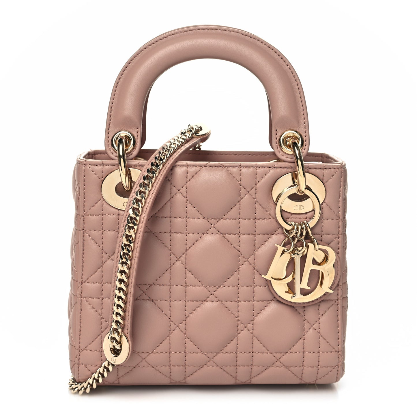 Lambskin Cannage Mini Lady Dior Blush