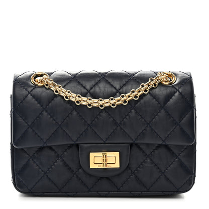 Chanel Aged Calfskin Quilted 2.55 Reissue Mini Flap Navy 1 of 10