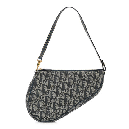 Christian Dior Monogram Mini Saddle Pochette Navy 1 of 12