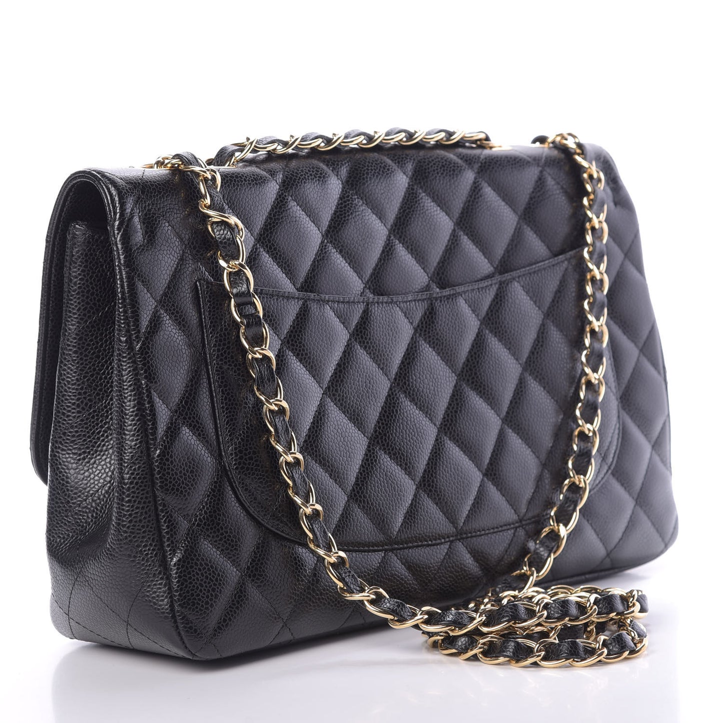 Caviar Quilted Jumbo Single Flap Black