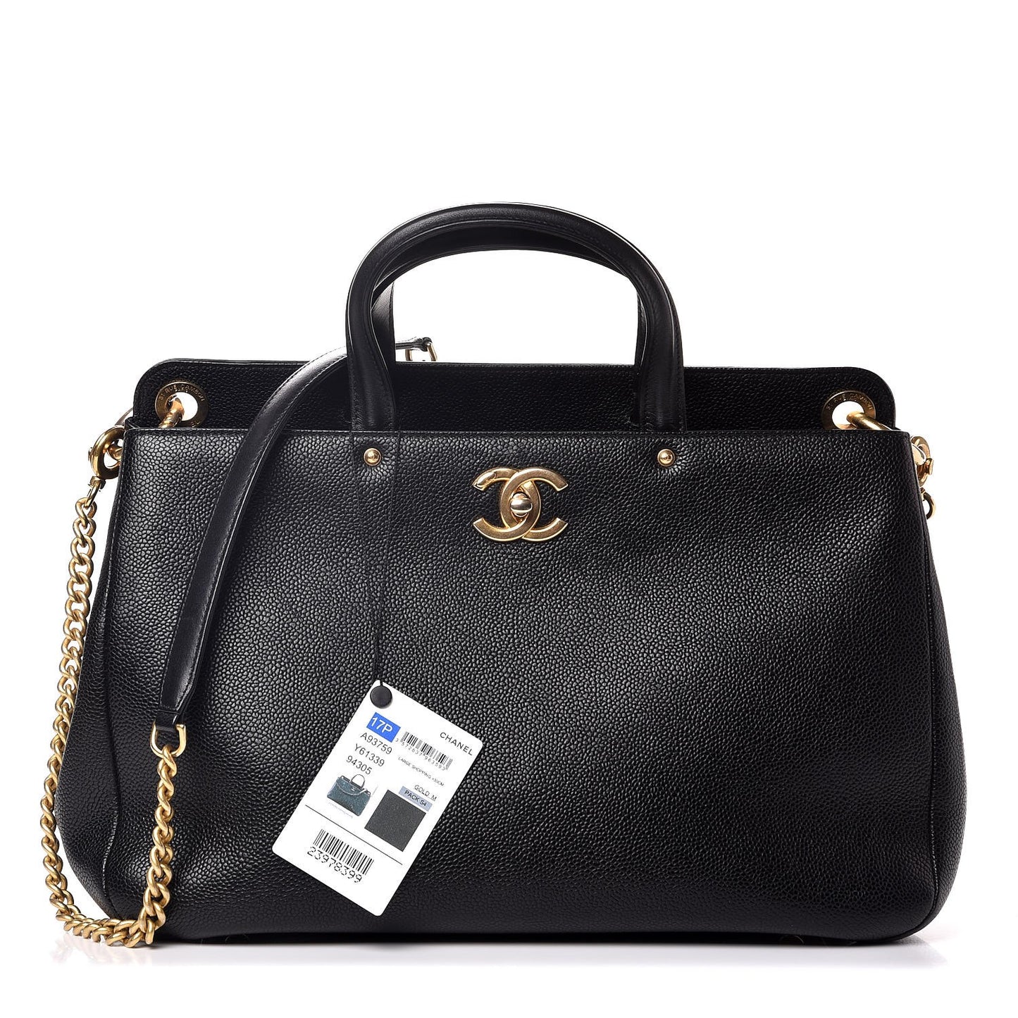 Caviar Large Shopping Tote Black