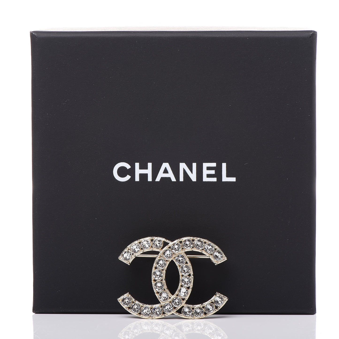 Crystal CC Brooch Light Gold