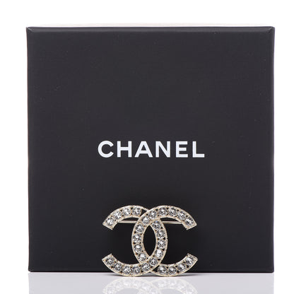 Chanel Crystal CC Brooch Light Gold 5 of 5