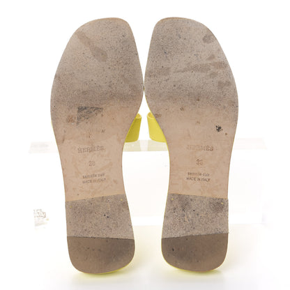 Hermes Epsom Oran Sandals 38 Jaune Pollen 6 of 10