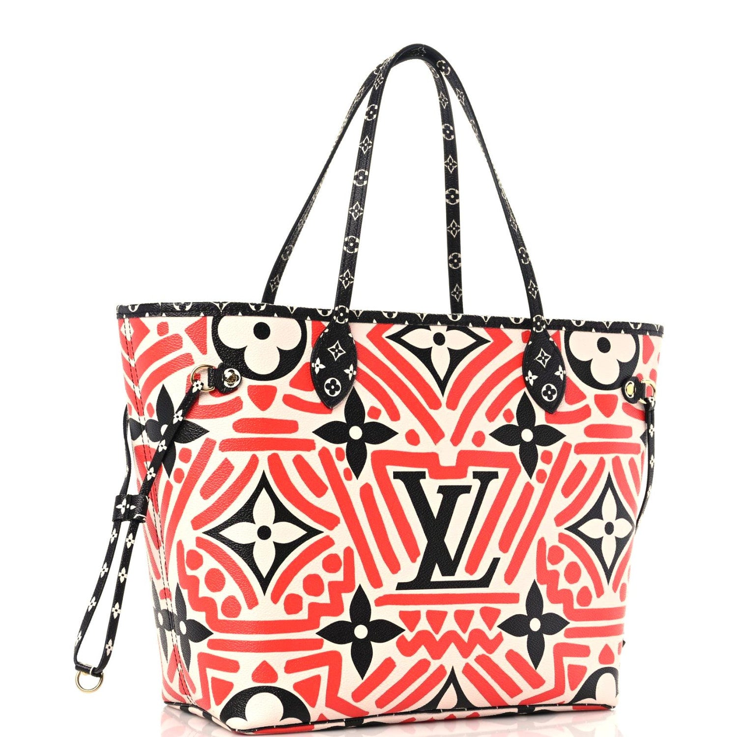 Louis Vuitton Monogram Giant Crafty Neverfull MM Creme Rouge Black 6 of 14
