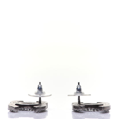 Chanel Crystal Large CC Earrings Silver 6 of 8