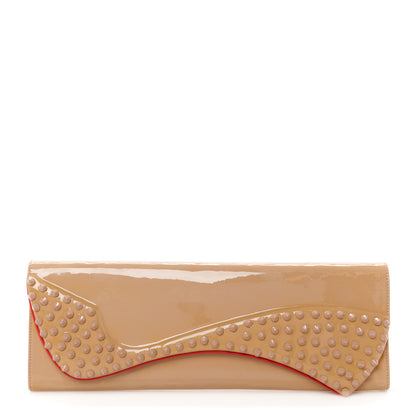 Christian Louboutin Patent Spikes Pigalle Clutch Nude 1 of 8