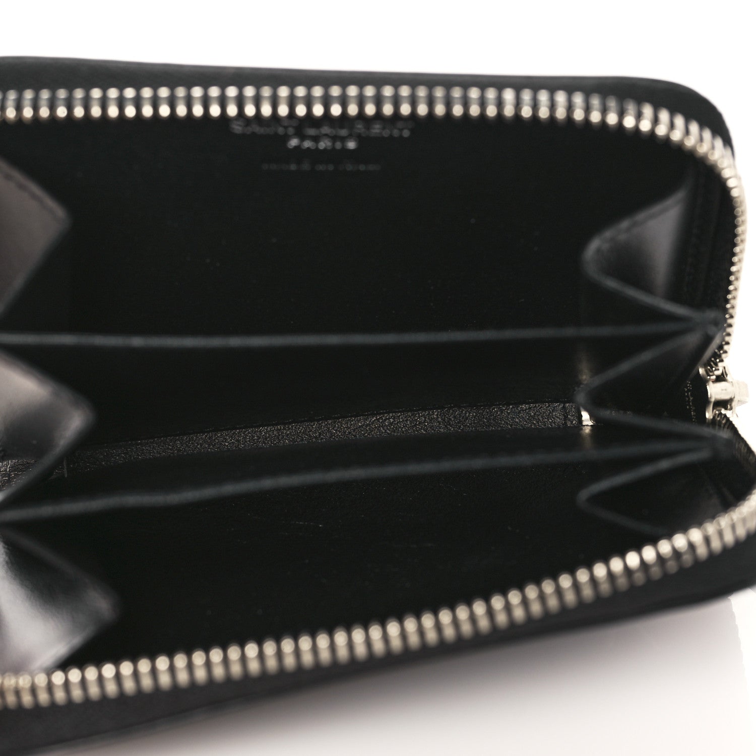 Saint Laurent Calfskin Compact Zip Coin Purse Black 5 of 6