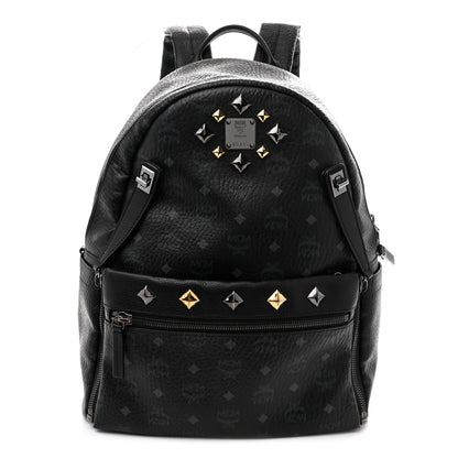 MCM Visetos Studded Medium Dual Stark Backpack Black 1 of 13