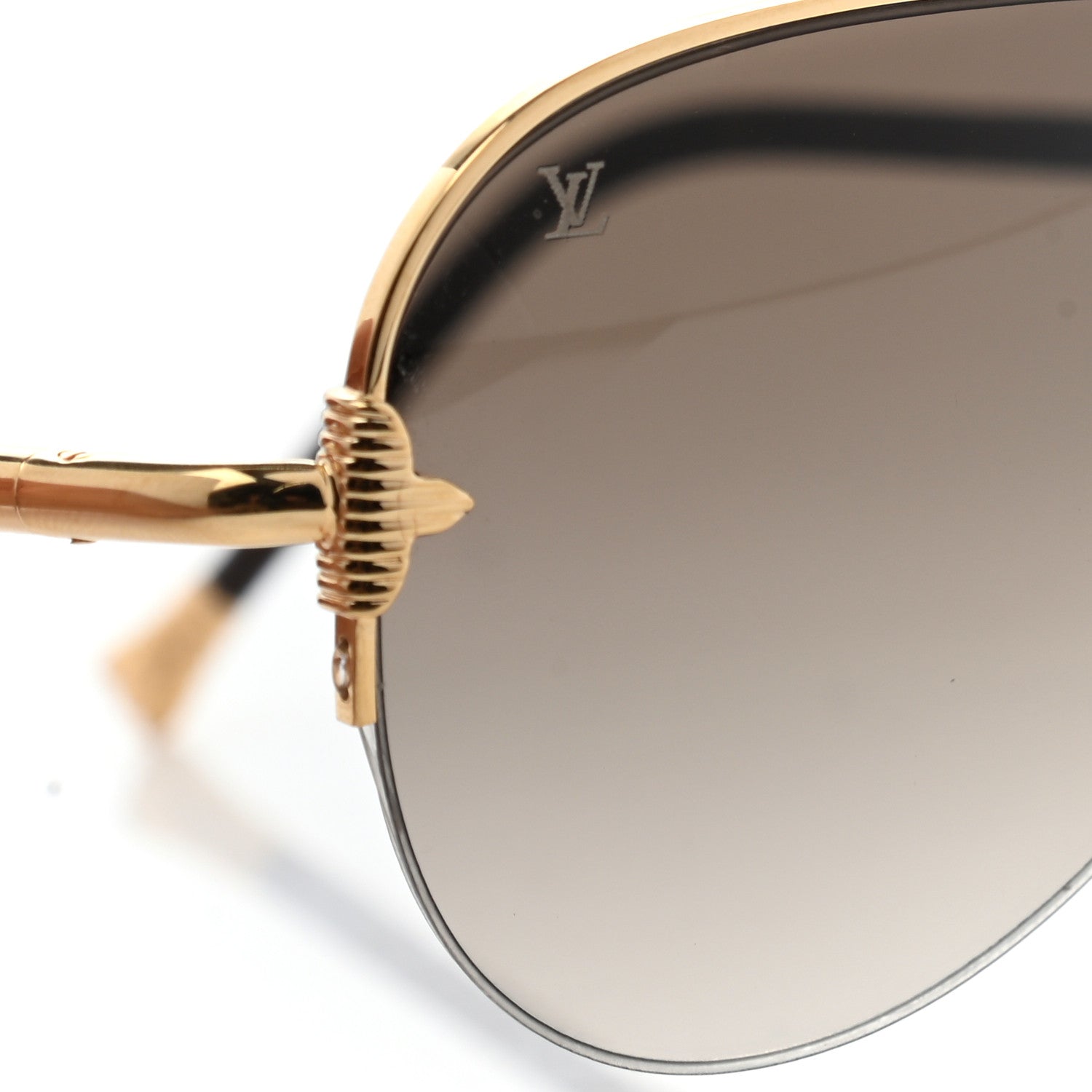 Louis Vuitton Monogram Petite Viola Pilote Aviator Sunglasses Z0571U Brown 7 of 7