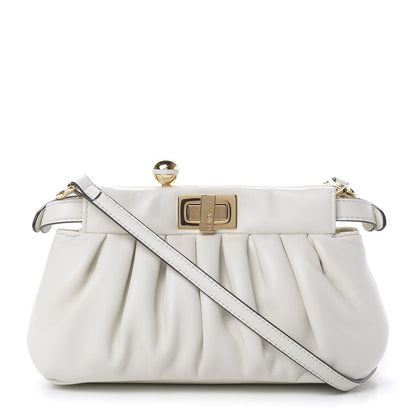 Fendi Shiny Nappa Small Peekaboo Click Bag White 1 of 11