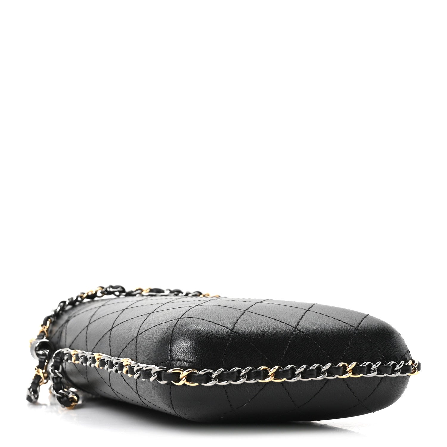 Chanel Lambskin Quilted Chain Around Phone Holder Black 4 of 10
