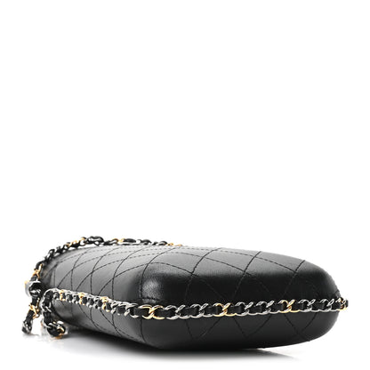 Chanel Lambskin Quilted Chain Around Phone Holder Black 4 of 10