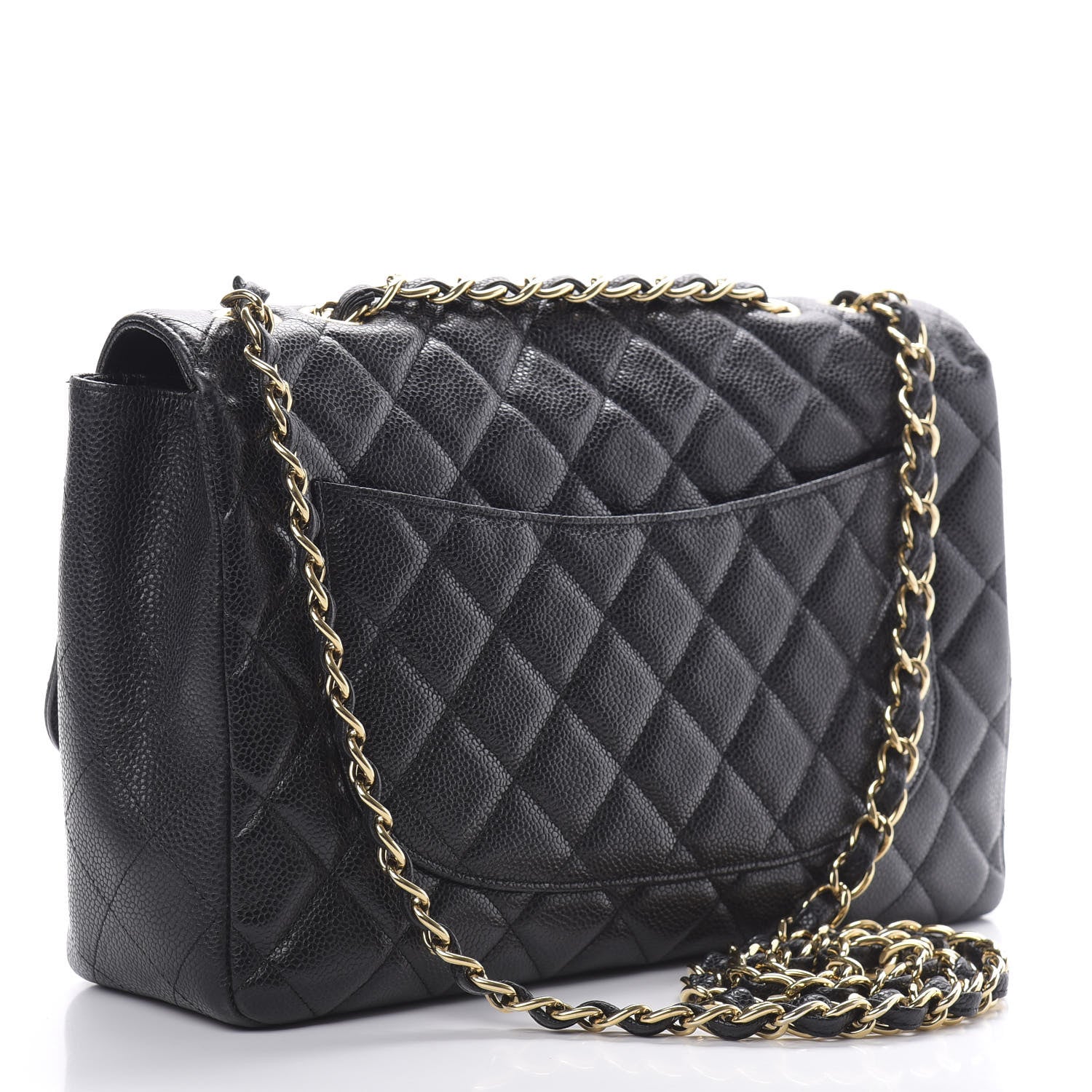 Chanel Caviar Quilted Jumbo Single Flap Black 3 of 10