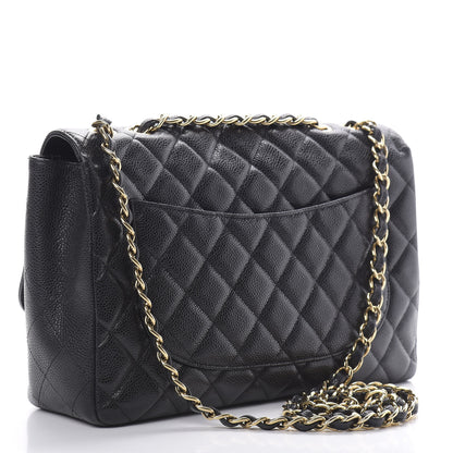 Chanel Caviar Quilted Jumbo Single Flap Black 3 of 10