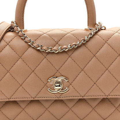 Chanel Caviar Quilted Mini Coco Handle Flap Beige Beige 8 of 10