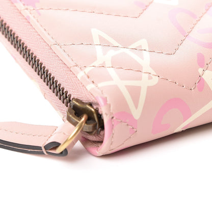 Gucci Calfskin Matelasse GucciGhost GG Marmont Zip Around Wallet Perfect Pink Rosa Ivory 9 of 11