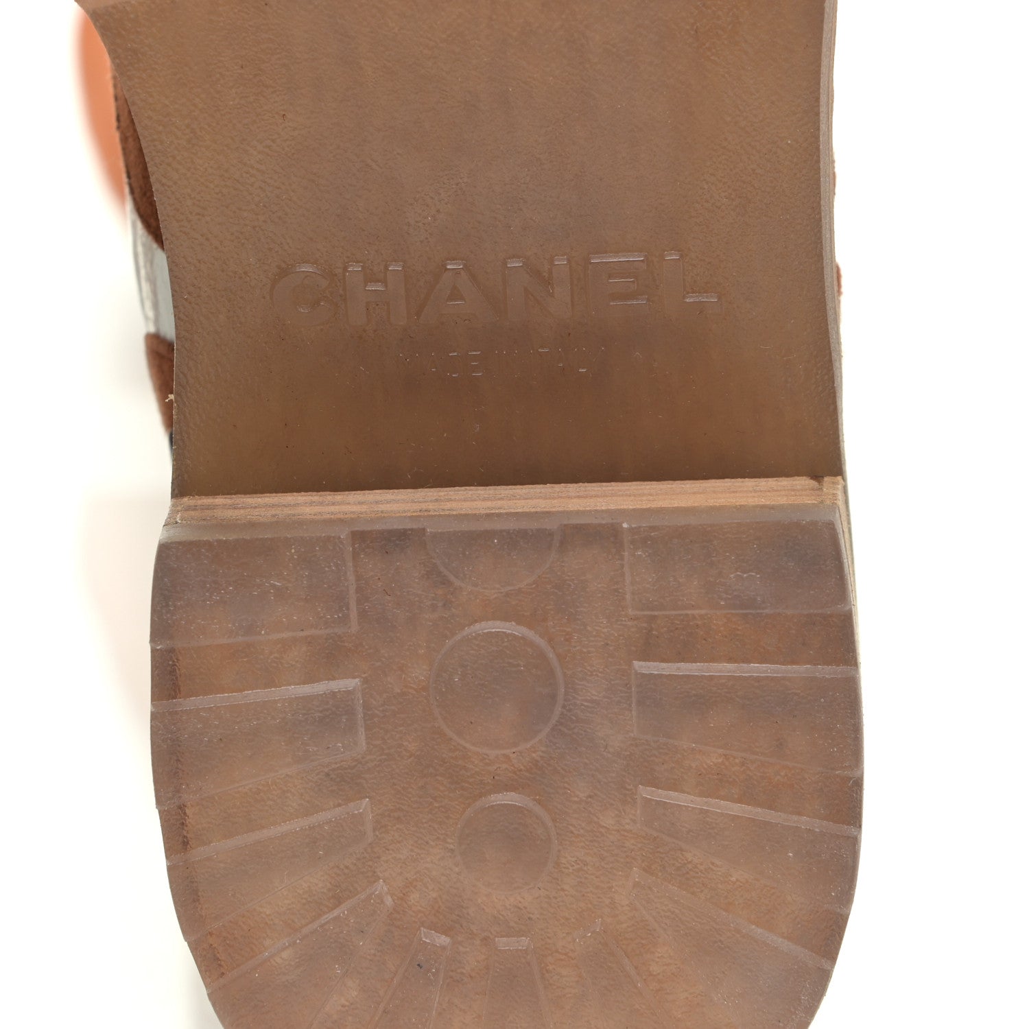 Chanel Suede Patent Calfskin Over The Knee Boots 39.5 Brown White Black 15 of 22