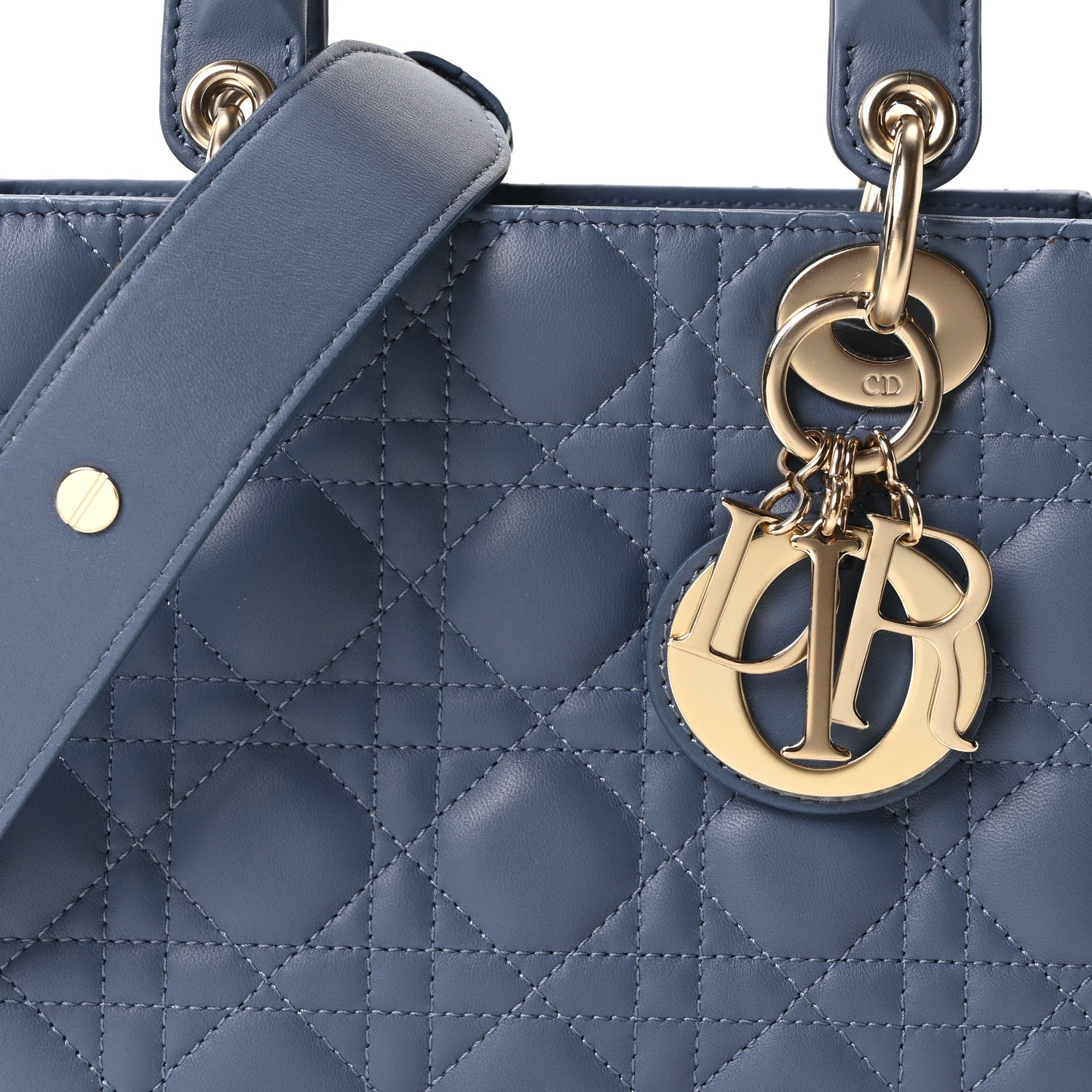 Christian Dior Lambskin Cannage Small My ABCDior Lady Dior Blue 8 of 11