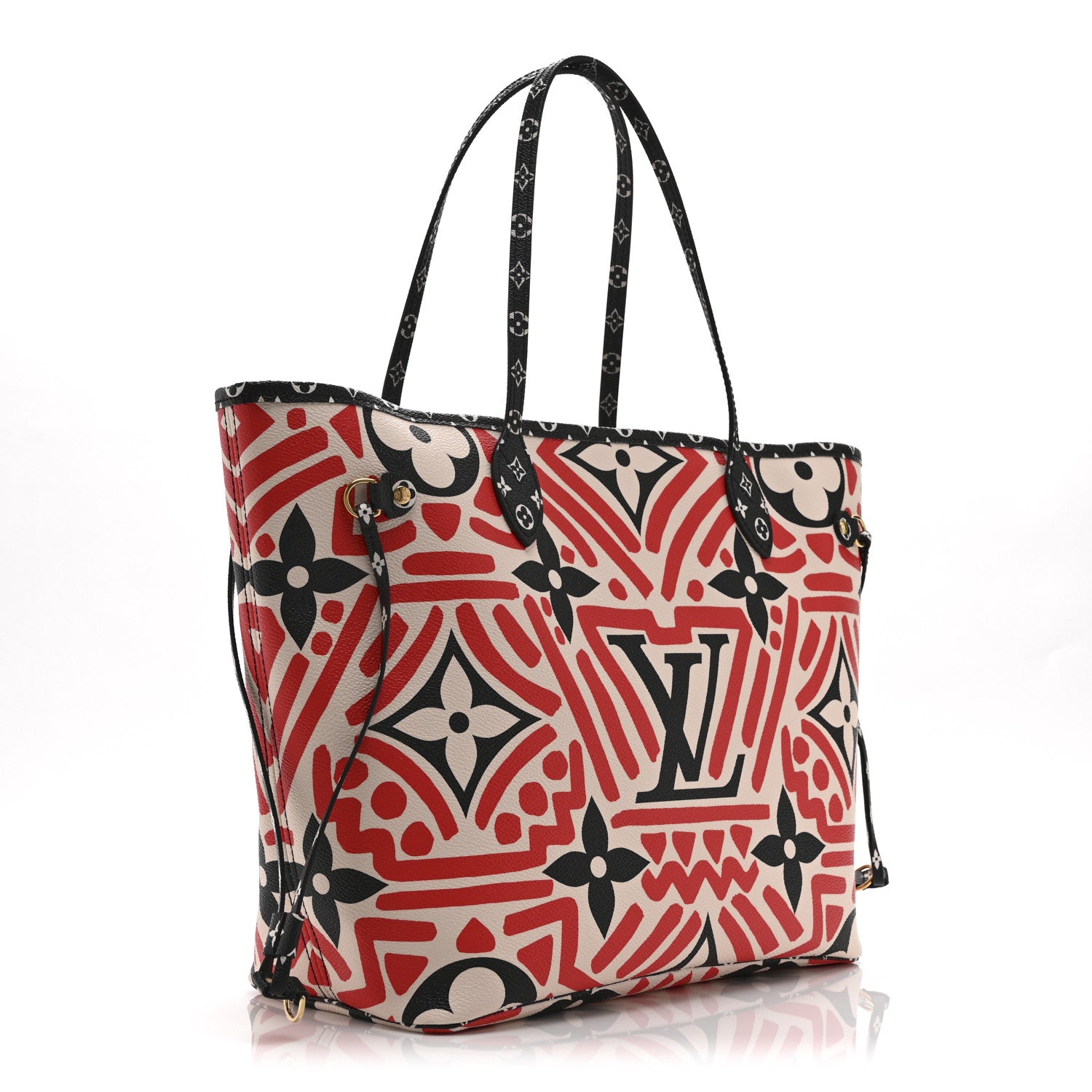 Louis Vuitton Monogram Giant Crafty Neverfull MM Creme Rouge Black 3 of 9