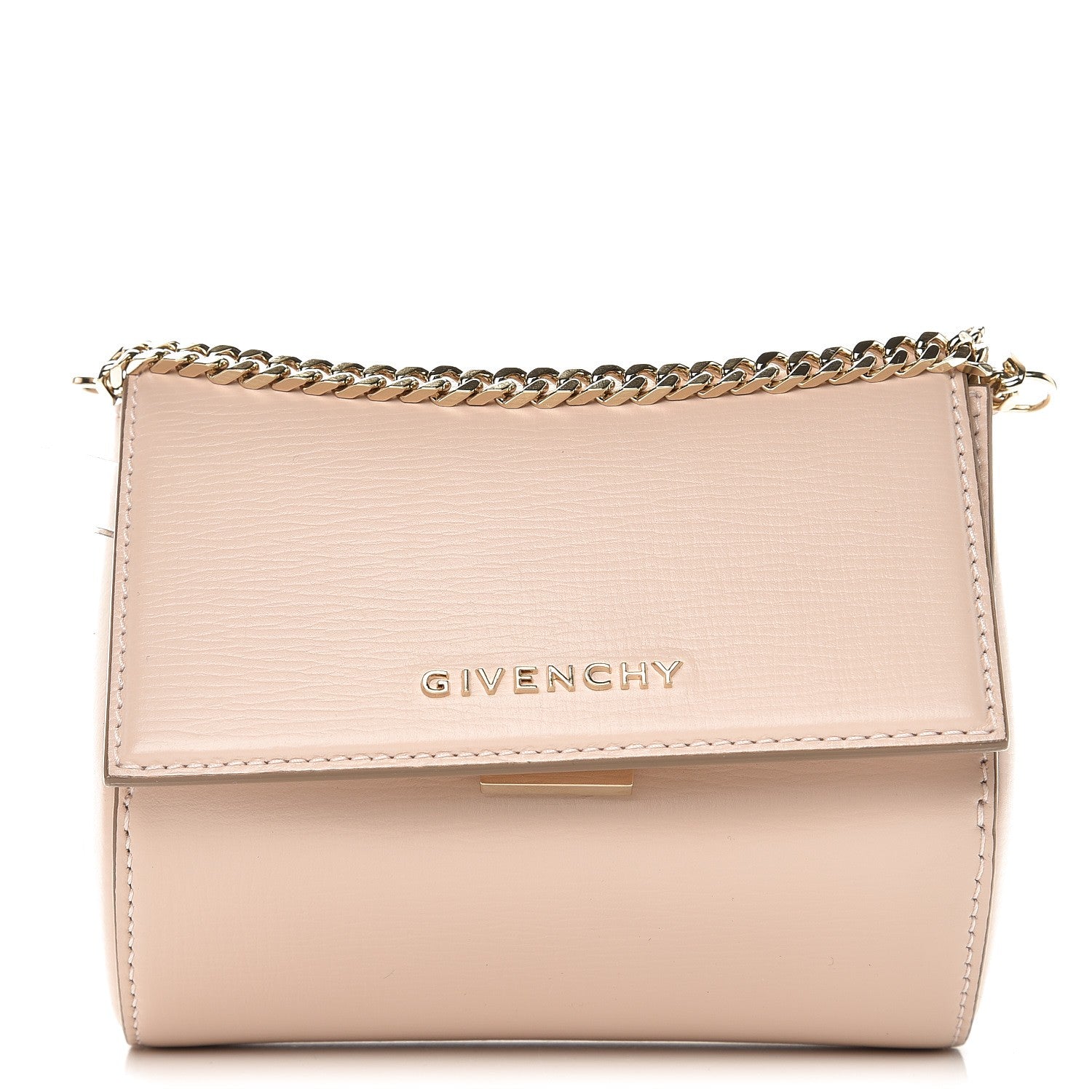Givenchy Textured Calfskin Micro Pandora Box Clutch Nude Pink 1 of 6