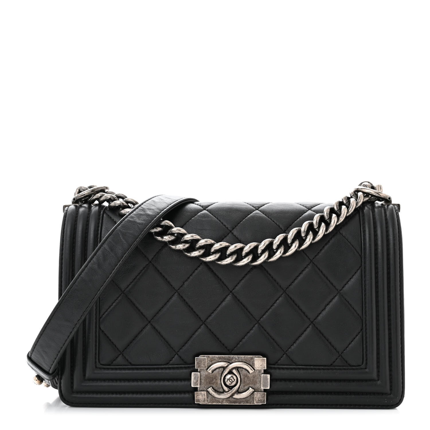 Chanel Calfskin Quilted Medium Boy Flap Black 1 of 13