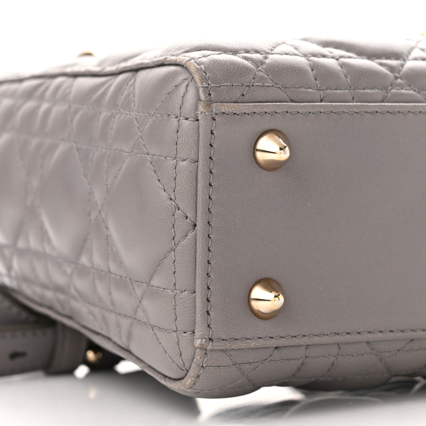 Lambskin Cannage Small Lucky Badges My Lady Dior Grey