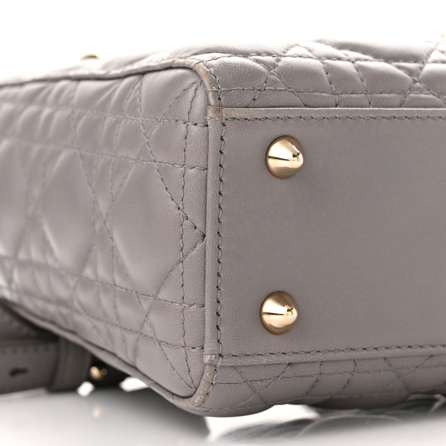 Christian Dior Lambskin Cannage Small Lucky Badges My Lady Dior Grey 9 of 11