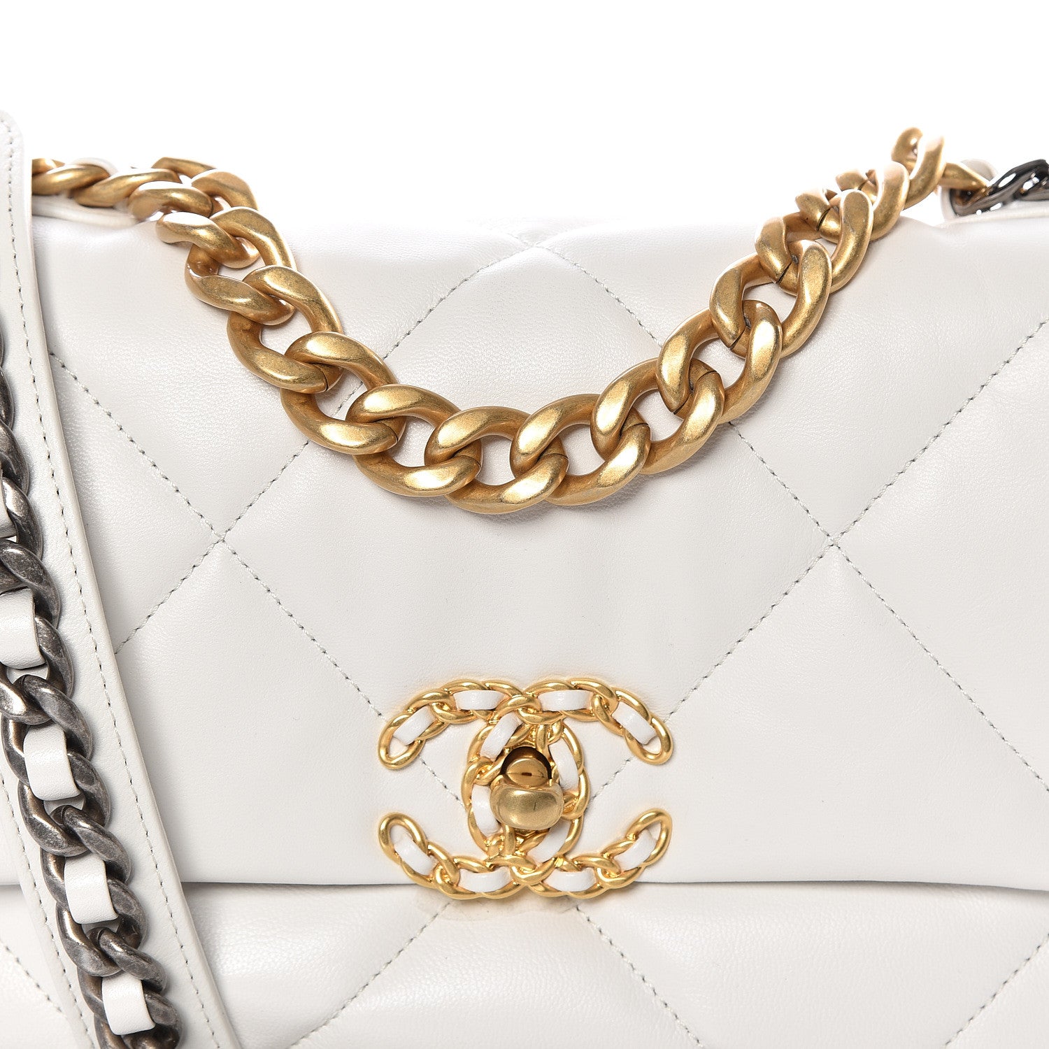 Chanel Lambskin Quilted Medium 19 Flap White 10 of 10