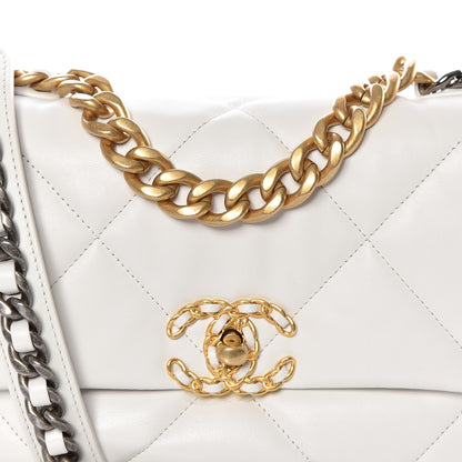 Chanel Lambskin Quilted Medium 19 Flap White 10 of 10