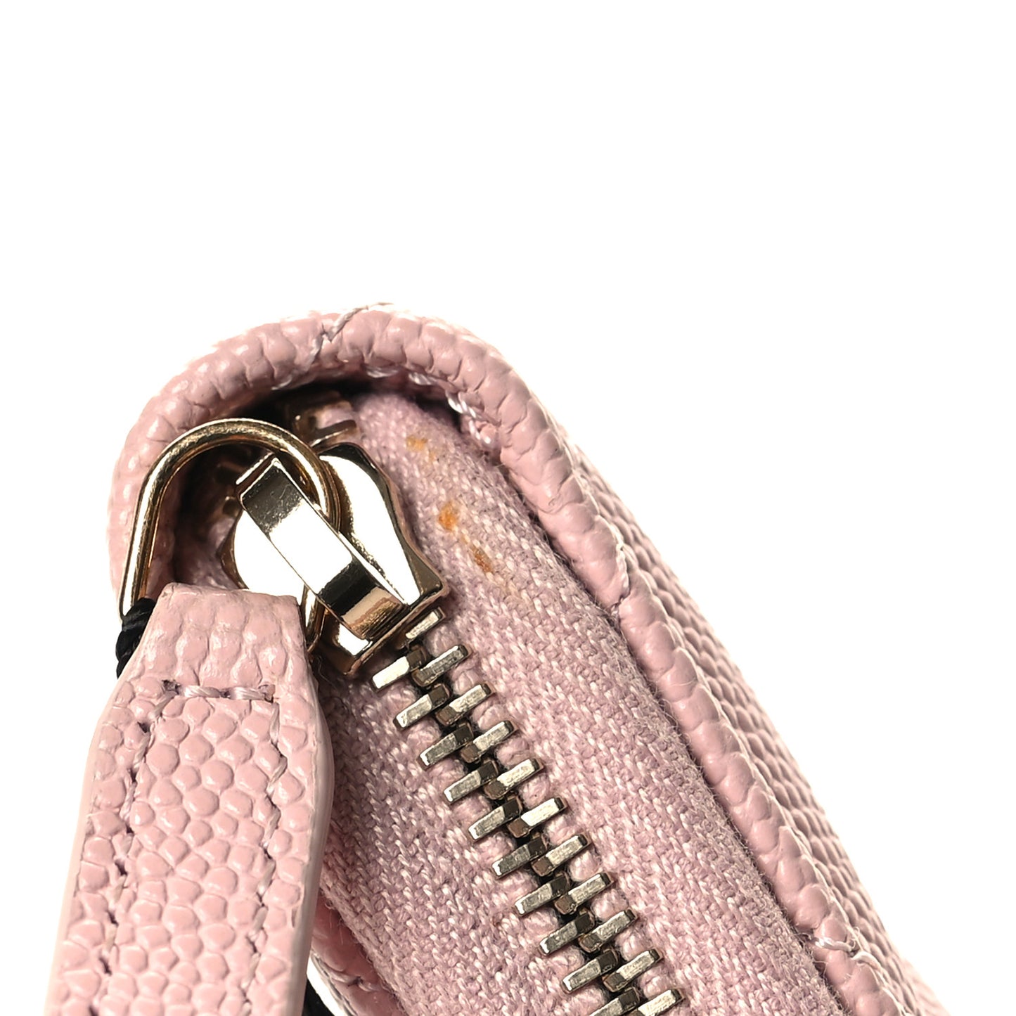Caviar Quilted Zip Coin Purse Light Pink