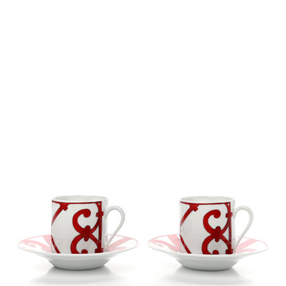 Hermes Porcelain Balcon du Guadalquivir Coffee Cup and Saucer Set of 2 3 of 10
