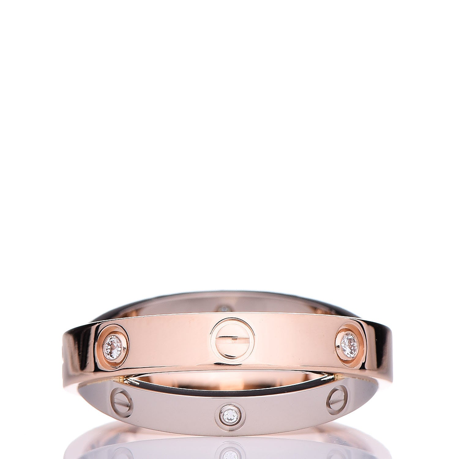 Cartier 18K Pink White Gold 6 Diamonds LOVE Ring 49 4.75 4 of 5