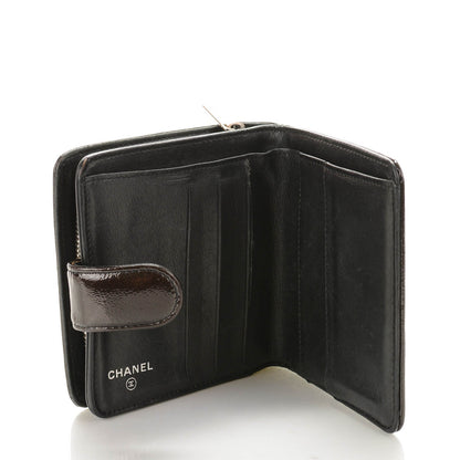 Chanel Patent Goatskin Compact CC French Wallet Black 5 of 8