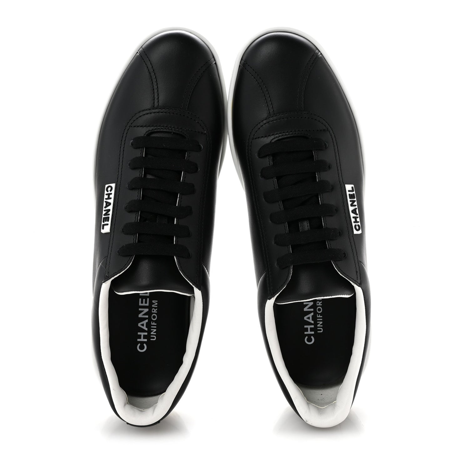 Calfskin CC Uniform Womens Sneakers 40 Black
