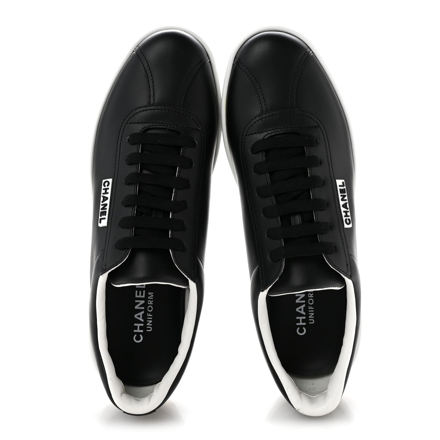 Chanel Calfskin CC Uniform Womens Sneakers 40 Black 2 of 9