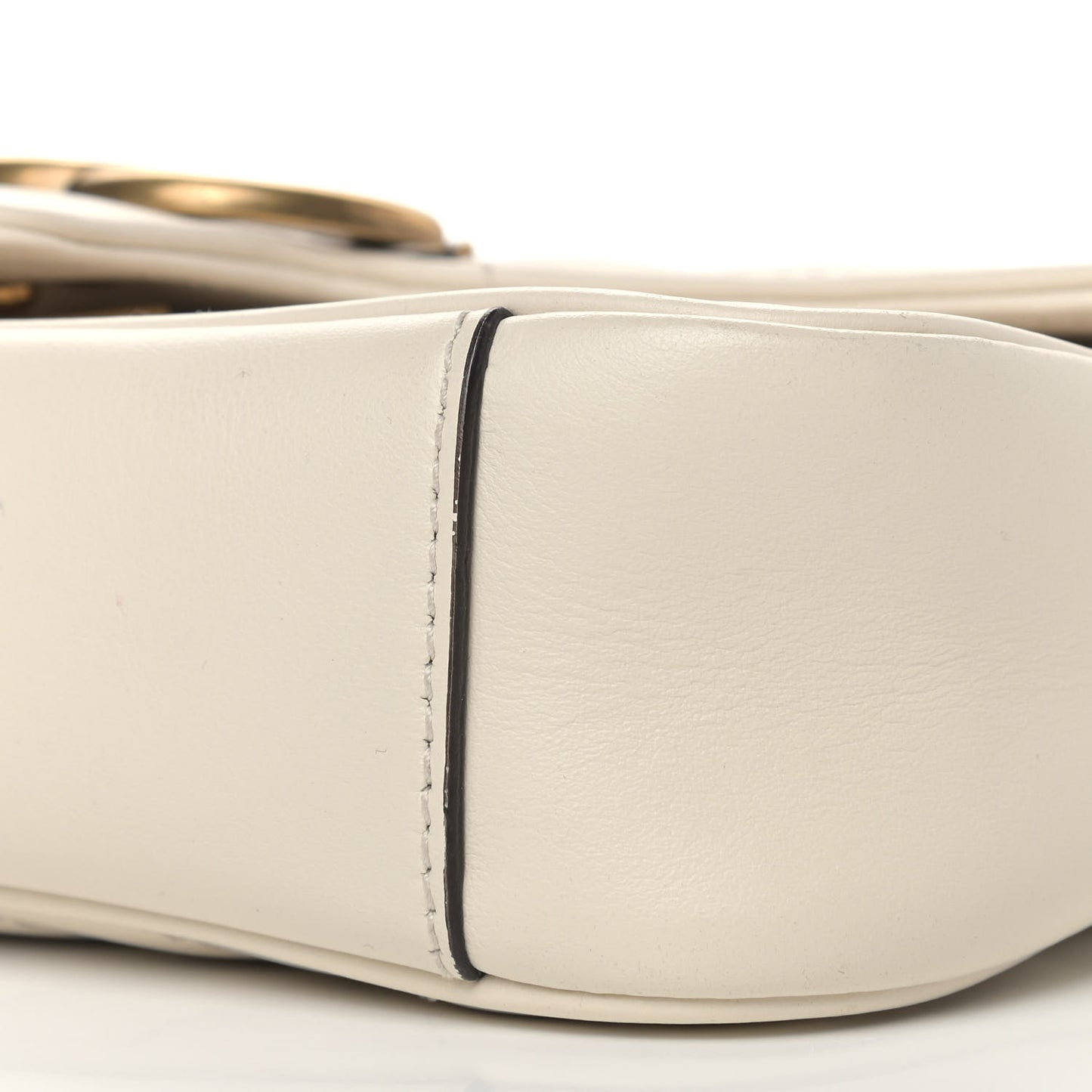 Calfskin Matelasse Mini GG Marmont Shoulder Bag White