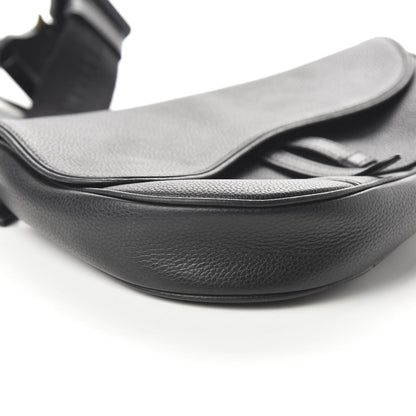 Christian Dior Grained Calfskin Kim Jones Saddle Bag Black 6 of 8