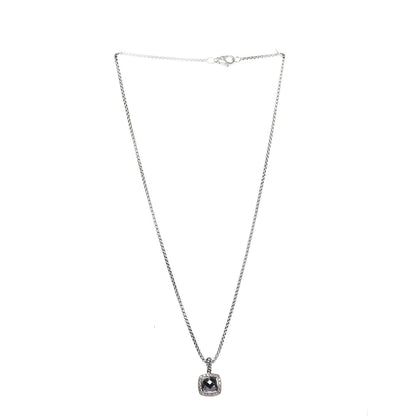 David Yurman Sterling Silver Hematite Diamond 7mm Petite Albion Necklace 4 of 6