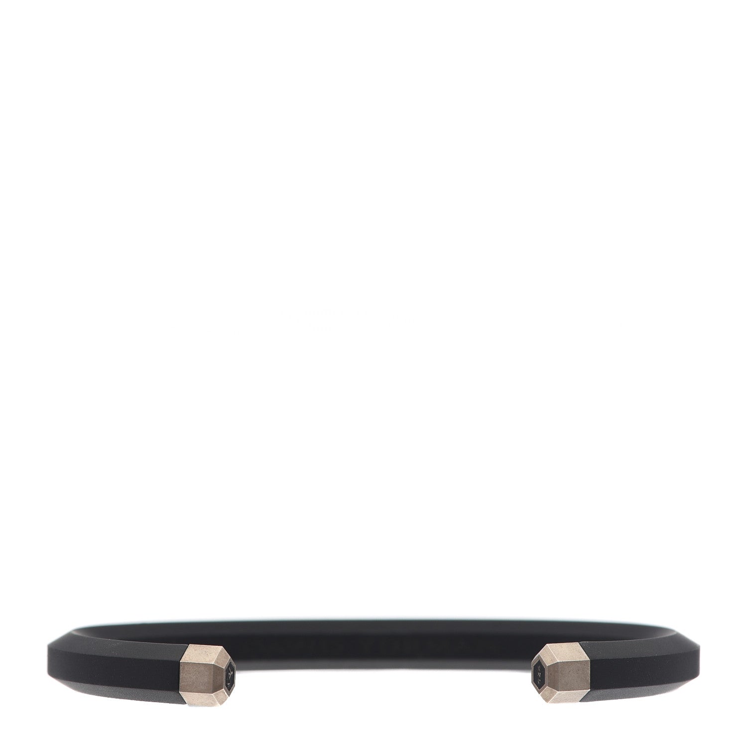 David Yurman Sterling Silver Rubber 7mm Hex Cuff Bracelet Black 1 of 8