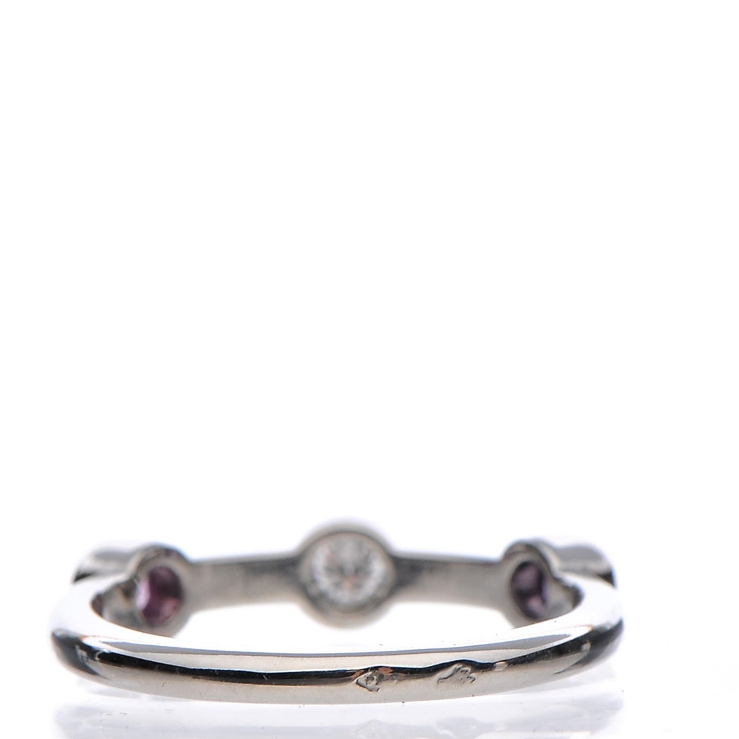 18K White Gold Diamond Pink Sapphire Ring 51 6