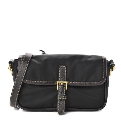 Prada Tessuto Nylon Saffiano Small Crossbody Bag Black 1 of 10